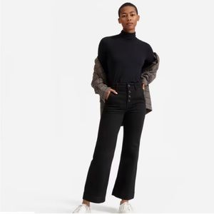Everlane The Button-Fly Wide-Leg Jean Ankle 30 Black